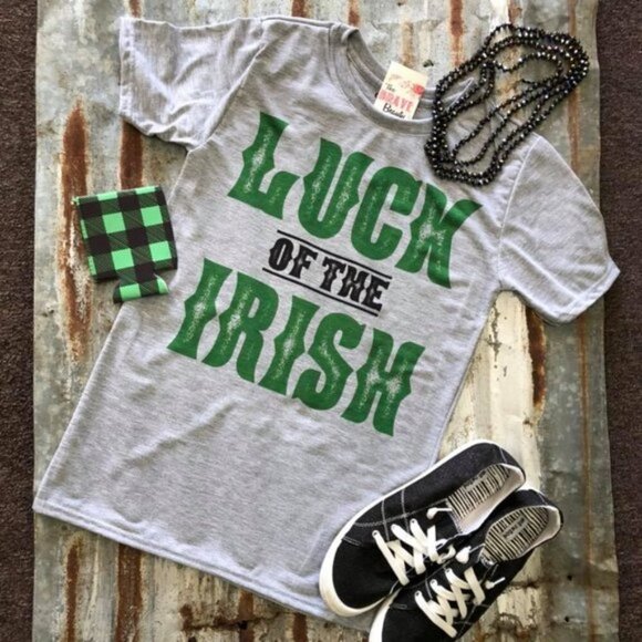 Luck of the Irish Grey T-shirt St. Patrick's Tee - Picture 2 of 3